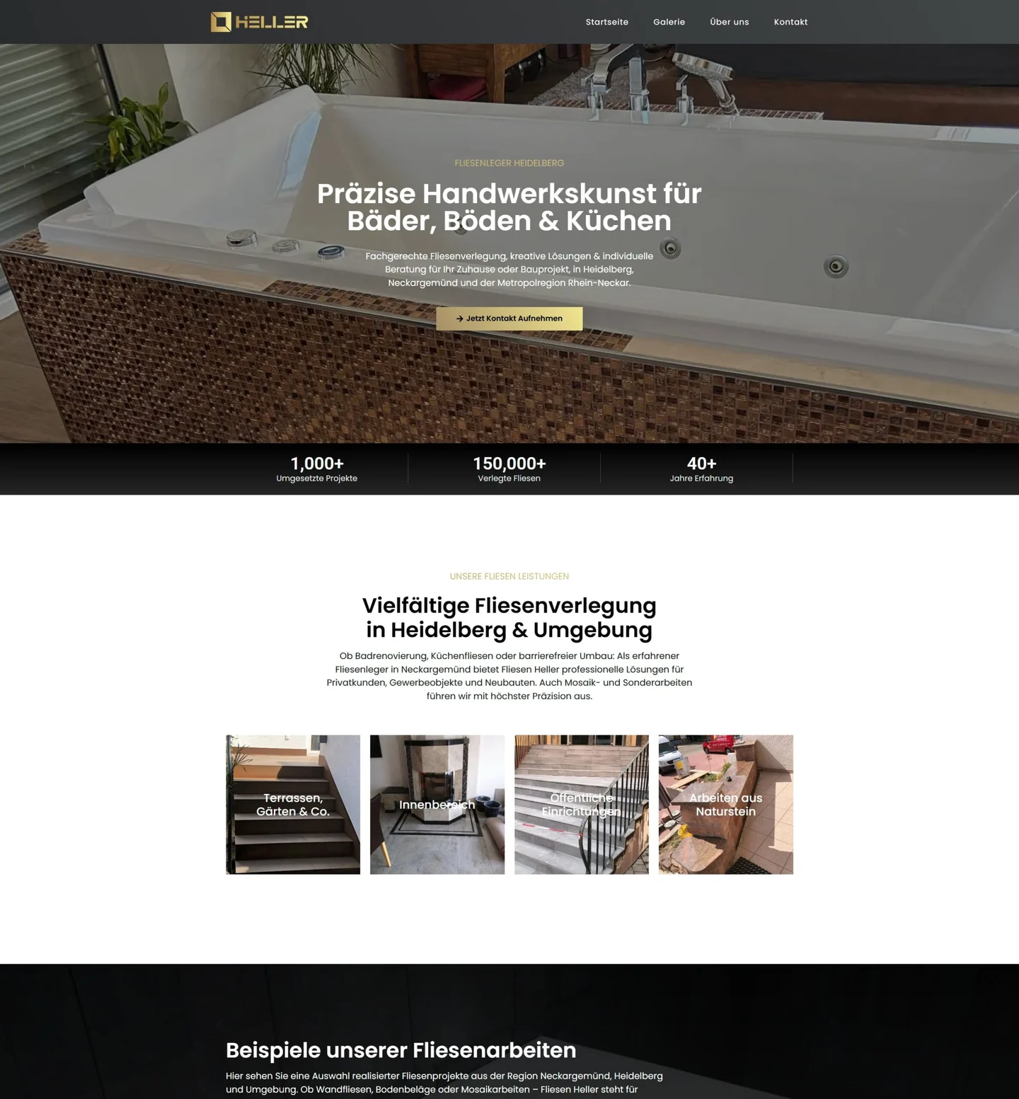 Echter Website-Screenshot: Fliesen Heller
